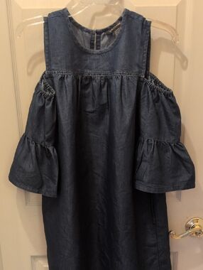 Robert Louis Dark Blue Cold-Shoulder Denim Dress